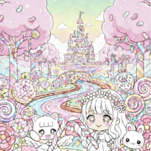 Kolorowanka: "kawaii garden"