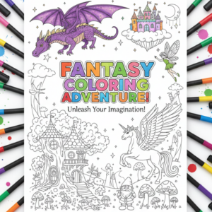 Kolorowanka: "fantasy coloring adventures"